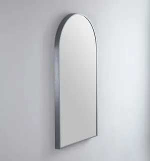 Modern Arch Metal Frame Bathroom Mirror - 7 colour options - 91 x 51cm Brushed Nickel by Luxe Mirrors, a Vanity Mirrors for sale on Style Sourcebook