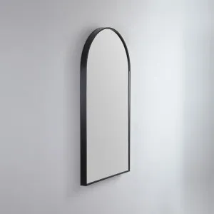 Modern Arch Metal Frame Bathroom Mirror - 7 colour options - 91 x 51cm Matt Black by Luxe Mirrors, a Vanity Mirrors for sale on Style Sourcebook