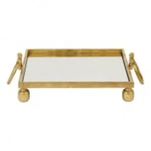 Clay Square Mirror Tray 40.5x11cm in Gold by OZ Design, a Trays for sale on Style Sourcebook
