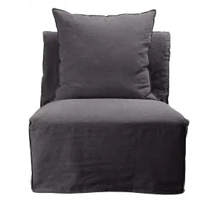 Como Linen Armless Slipper Chair Cover Charcoal - 1 Seater by null, a Chairs for sale on Style Sourcebook