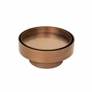 Pixi Round Tile Insert Floor Waste - Brushed Copper by ABI Interiors Pty Ltd, a Traps & Wastes for sale on Style Sourcebook