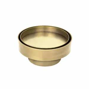 Pixi Round Tile Insert Floor Waste - Brushed Brass by ABI Interiors Pty Ltd, a Traps & Wastes for sale on Style Sourcebook