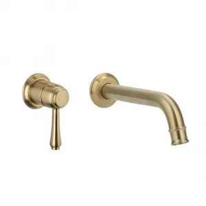 Kingsley Minimal Mixer & Spout Set - Brushed Brass by ABI Interiors Pty Ltd, a Bathroom Taps & Mixers for sale on Style Sourcebook