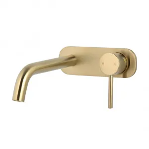 Elysian Minimal Wall Mounted Set - Brushed Brass by ABI Interiors Pty Ltd, a Bathroom Taps & Mixers for sale on Style Sourcebook