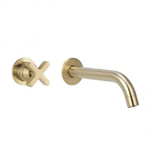 Cross Progressive Mixer Spout Set - Brushed Brass by ABI Interiors Pty Ltd, a Bathroom Taps & Mixers for sale on Style Sourcebook
