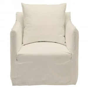 Como Linen Occasional Chair Cover Oatmeal - 1 Seater by null, a Chairs for sale on Style Sourcebook