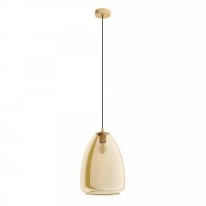 Eglo Alobrase Amber Vaporised Glass Single Pendant Light Large by Eglo, a Pendant Lighting for sale on Style Sourcebook