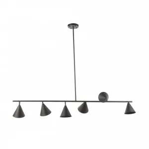 Fiorentino Capucio 6 Light Adjustable Bar Pendant Light (E27) Black by Fiorentino, a Pendant Lighting for sale on Style Sourcebook