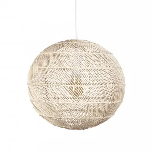 Fiorentino Singapore Round Rattan Pendant Light Edison Screw (E27) Natural by Fiorentino, a Pendant Lighting for sale on Style Sourcebook