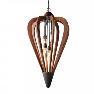 CLA Senorita Tuscan Coffee Wood Timber Pendant With E27 Light Large by Compact Lamps Australia, a Pendant Lighting for sale on Style Sourcebook