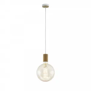 Eglo Tavistock 1 Light Pendant Light Edison Screw (E27) Oak by Eglo, a Pendant Lighting for sale on Style Sourcebook