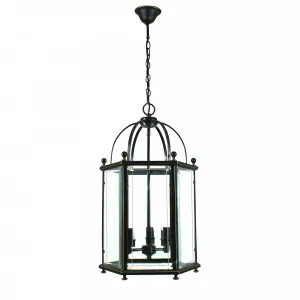 Country Bronze Lantern Pendant Light Medium by Lighting Inspirations, a Pendant Lighting for sale on Style Sourcebook