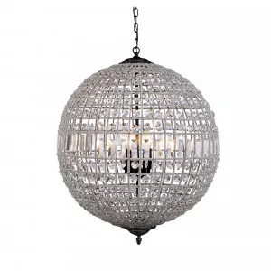 Marseilles Bronze Crystal Ball Chandelier Pendant Light Large by Lighting Inspirations, a Pendant Lighting for sale on Style Sourcebook