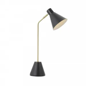 Telbix Ambia Desk Lamp Matte Black and Brass by Telbix, a Lamps for sale on Style Sourcebook