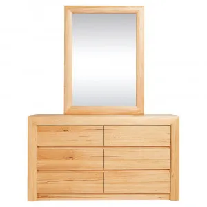 Bellambi Natural Messmate 6 Drawer Dresser With Mirror by null, a Dressers & Chests of Drawers for sale on Style Sourcebook