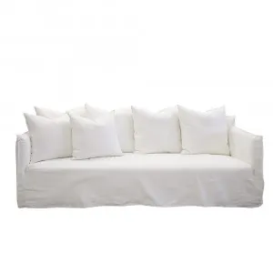 Como Linen Deep Sofa White - 3.5 Seater by James Lane, a Sofas for sale on Style Sourcebook