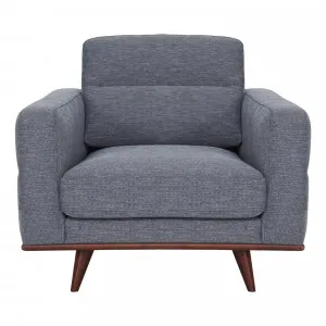 Astrid Armchair in Talent Denim / Brown Leg by OZ Design, a Chairs for sale on Style Sourcebook