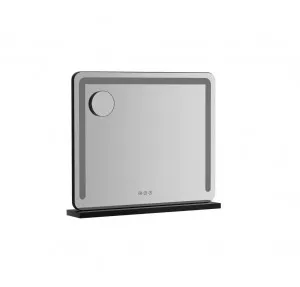 Pia Tabletop Makeup Mirror With Light Black 50cm x 60cm by Luxe Mirrors, a Shaving Cabinets for sale on Style Sourcebook