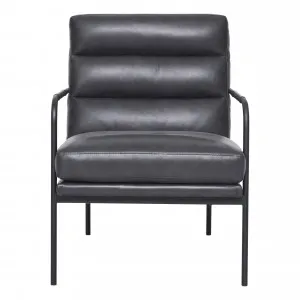 Hurley Designer Chair in Leather Black by OZ Design, a Chairs for sale on Style Sourcebook