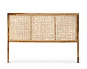 Lazie Woven Rattan Cane Queen Bedhead, Natural & Teak by L3 Home, a Bed Heads for sale on Style Sourcebook