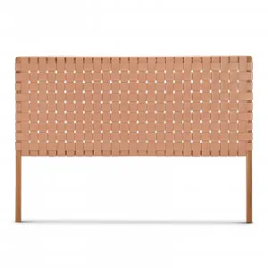 Casey Woven Leather Queen Bedhead, Nude Tan by L3 Home, a Bed Heads for sale on Style Sourcebook