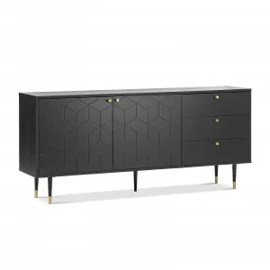 Hexii Oak Sideboard Buffet, Black by L3 Home, a Sideboards, Buffets & Trolleys for sale on Style Sourcebook