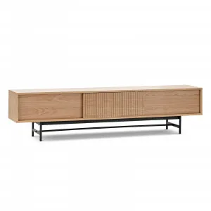 Arae 210cm Oak TV Entertainment Unit, Natural & Black by L3 Home, a Entertainment Units & TV Stands for sale on Style Sourcebook
