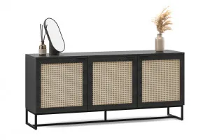 Hendrick Rattan 3 Door Sideboard, Black Oak by L3 Home, a Sideboards, Buffets & Trolleys for sale on Style Sourcebook