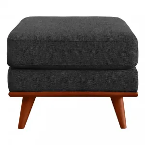 Astrid Ottoman in Talent Charcoal / Brown Leg by OZ Design, a Ottomans for sale on Style Sourcebook