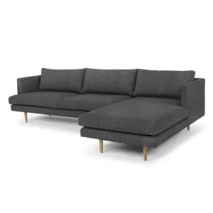 Denmark 3 Seater Fabric Sofa With Right Chaise - Metal Grey - Last One by Interior Secrets - AfterPay Available by Interior Secrets, a Sofas for sale on Style Sourcebook