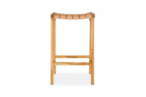 Cuba Backless 66cm Coastal Bar Stool in Oak, Teak Wood, by Lounge Lovers by Lounge Lovers, a Bar Stools for sale on Style Sourcebook