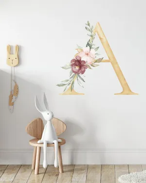 Bohemian Floral Letter Decal by oliveetoriel.com, a Kids Stickers & Decals for sale on Style Sourcebook