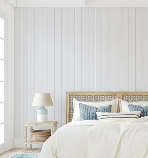 Tongue & Groove Wood Panel Wallpaper | Light Grey by oliveetoriel.com, a Wallpaper for sale on Style Sourcebook