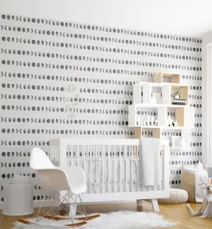 Moon Phases Wallpaper by oliveetoriel.com, a Wallpaper for sale on Style Sourcebook