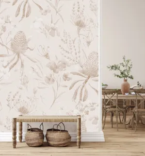 Neutral Banksia Wallpaper Mural by oliveetoriel.com, a Wallpaper for sale on Style Sourcebook