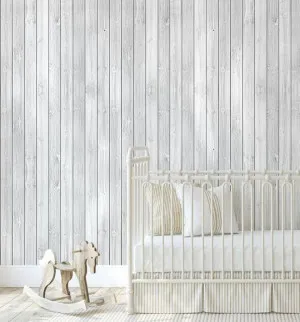Old Grey Wood Panel Wallpaper by oliveetoriel.com, a Wallpaper for sale on Style Sourcebook
