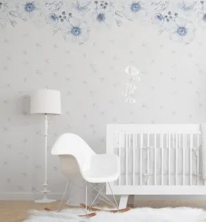 Blue Anemone Wallpaper Mural by oliveetoriel.com, a Wallpaper for sale on Style Sourcebook