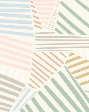 Sage's Striped Wallpaper Mural by oliveetoriel.com, a Wallpaper for sale on Style Sourcebook