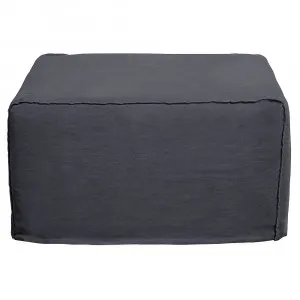 Como Linen Square Ottoman Charcoal - 100cm x 100cm by null, a Ottomans for sale on Style Sourcebook
