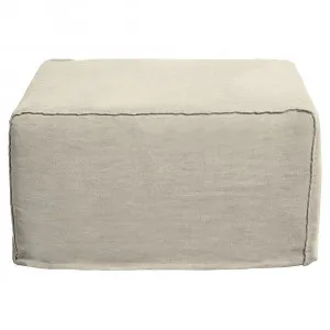 Como Linen Square Ottoman Oatmeal - 100cm x 100cm by null, a Ottomans for sale on Style Sourcebook