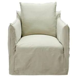 Como Linen Occasional Chair Oatmeal - 1 Seater by null, a Chairs for sale on Style Sourcebook