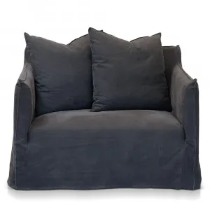 Como Linen Darling Chair Charcoal - 1.5 Seater by null, a Sofas for sale on Style Sourcebook
