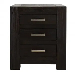 Bargara Bedside Table Midnight Oak - 3 Drawer by null, a Bedside Tables for sale on Style Sourcebook