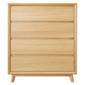 Morgan Oak Tallboy - 4 Drawer by null, a Dressers & Chests of Drawers for sale on Style Sourcebook