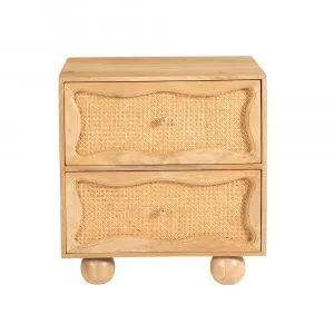 Baxter Mango Wood and Rattan Bedside Table - 2 Drawer by null, a Bedside Tables for sale on Style Sourcebook