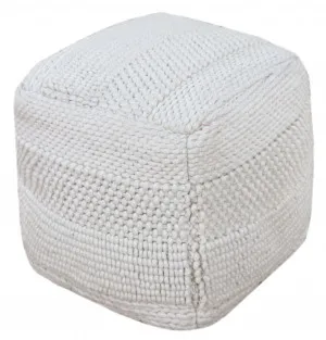 Amman Ivory Pouf - 40cm x 40cm x 40cm by null, a Ottomans for sale on Style Sourcebook