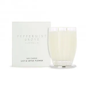 Peppermint Grove Lily & Lotus Flower Large Soy Candles 370g by null, a Candles for sale on Style Sourcebook