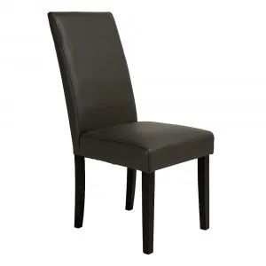 Kingston Leather Dining Chair Dark Grey by James Lane, a Dining Chairs for sale on Style Sourcebook