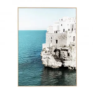 Italian Village Natural Veneer Framed Canvas - 75cm x 100cm by null, a Painted Canvases for sale on Style Sourcebook
