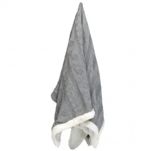 Sherpa Fur Knitted Throw Grey - 170cm x 130cm by null, a Throws for sale on Style Sourcebook